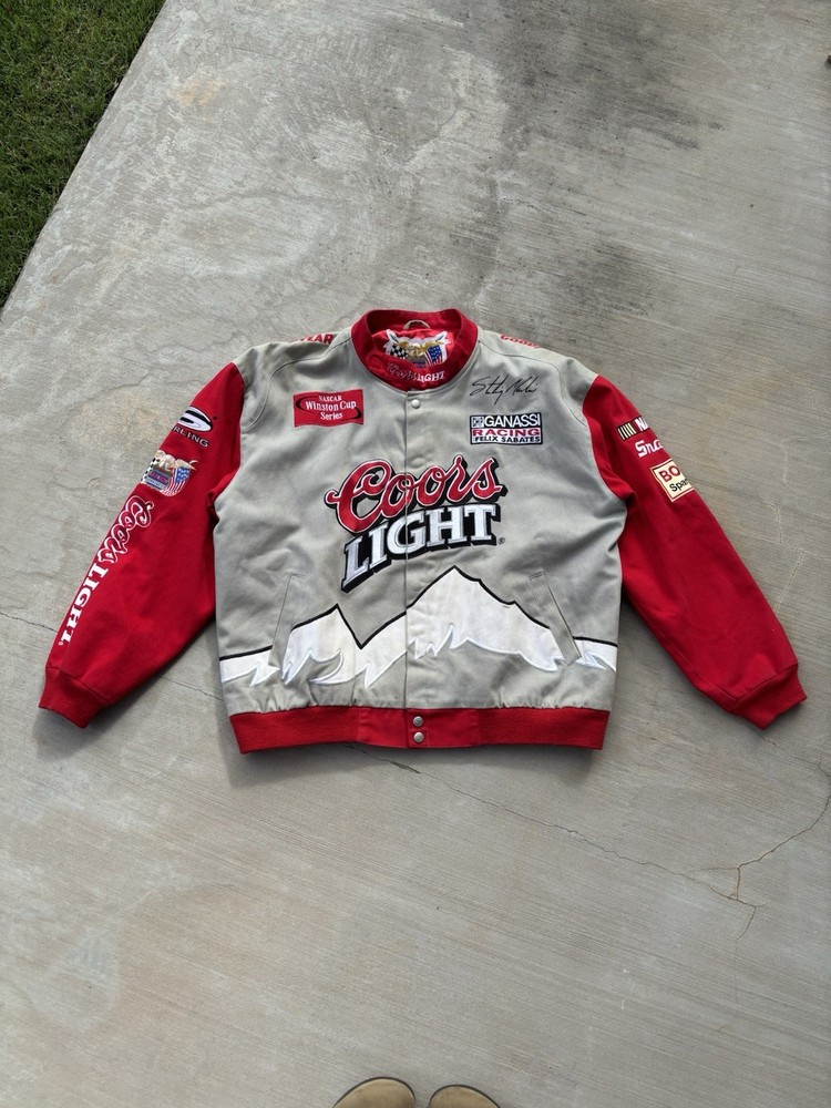 VTG Jeff Hamilton Coors Light NASCAR Racing Jacket Size XL Sterling Marlin Large