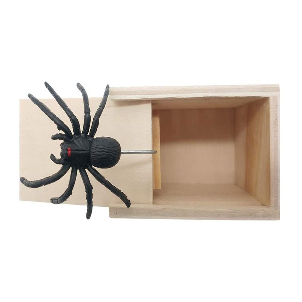 Spider in a Box Prank Toy Play Gag Halloween Joke Scare Fake Spider Hidden Gift!