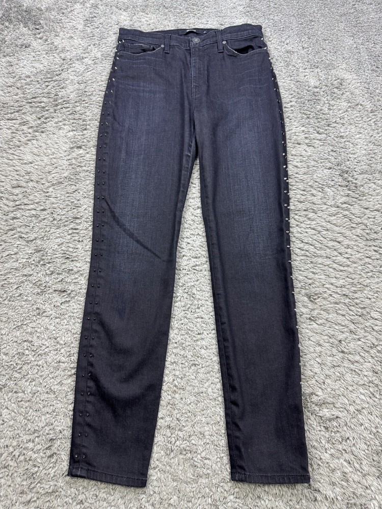 Hudson Womens 29x29 Black Barbara High Waist Studded Super Skinny Jeans