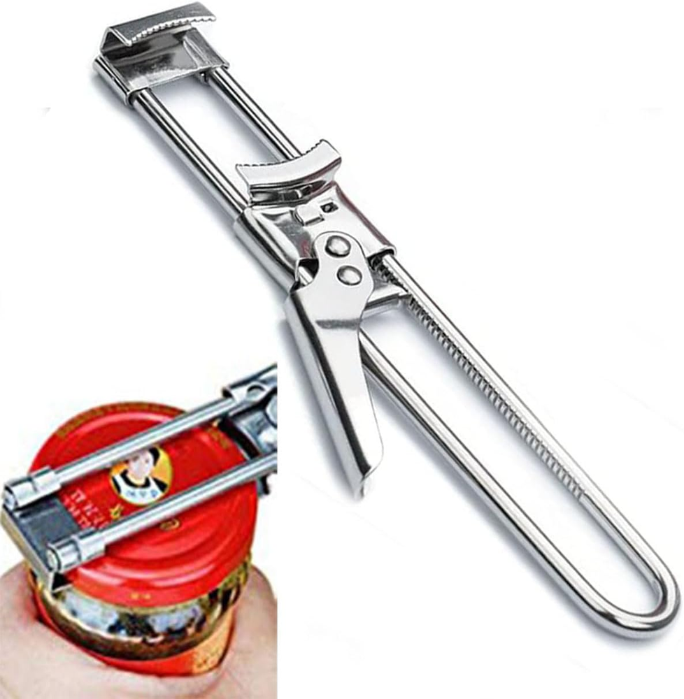 Adjustable Stainless Steel Jar & Bottle Opener Manual Multifunction Kitchen Tool