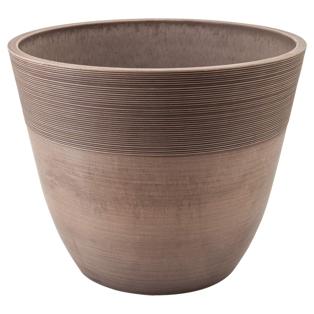 Garden Products FM35TP FM40TP Etched Pot 16x13-Taupe, 16