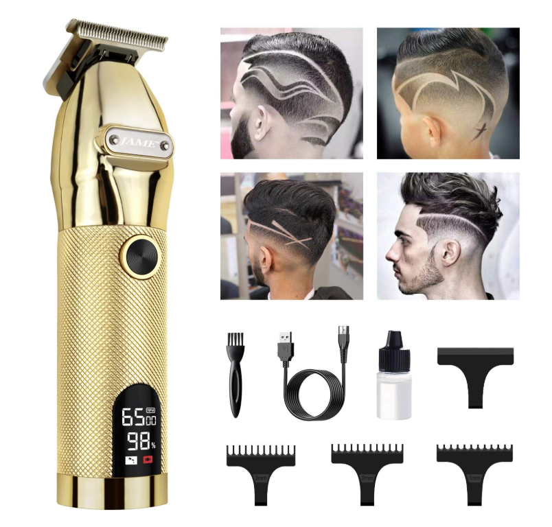 Professional Cordless T-Blade Trimmer for Men - Close Cut Outlining Clipper