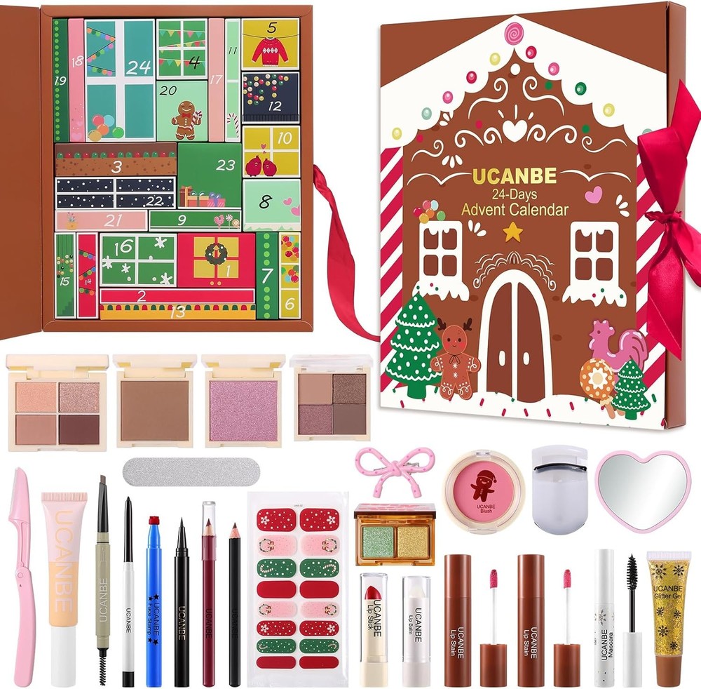 Makeup Advent Calendar 2025, 24 Days Christmas Gift Sets Multicolor