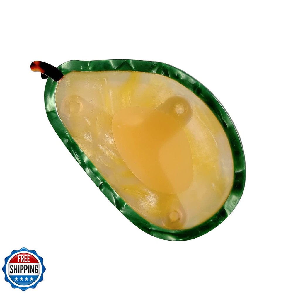 Avocado Shaped Cellulose Acetate Hair Claw Clips for Women