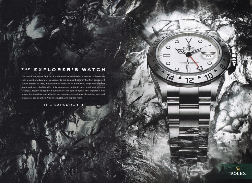 ROLEX Explorer 2010 Original 2-Page Print Ad The Explorers Watch