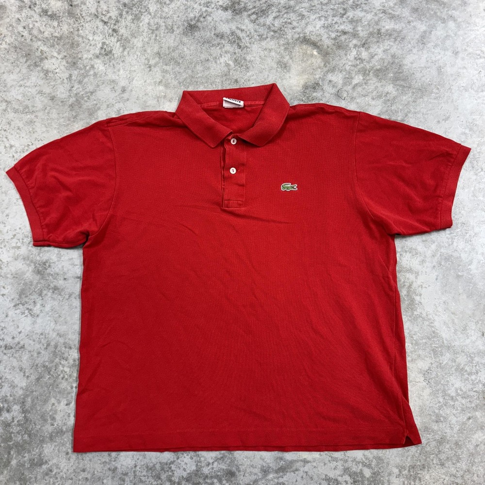 Lacoste Polo Shirt Mens XL Red Pique Short Sleeve Crocodile Logo Classic Casual