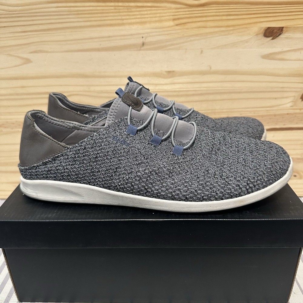 OluKai Shoes Mens 13 Gray Alapa Li  Slip On  Loafer Casual Beach Water