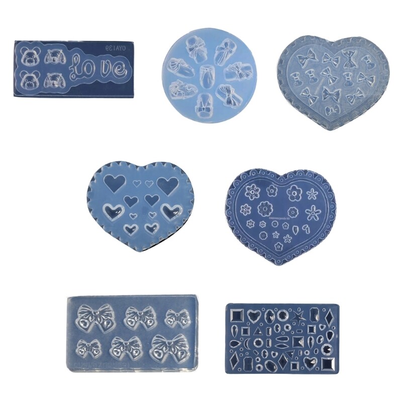 Crystal Resin Mold Handmade Oval Round Flower Gemstones Art Molds