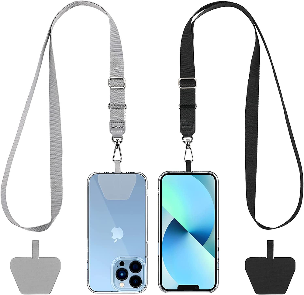 CACOE Phone Lanyard 2 Pack-2× Adjustable Neck Strap,2× Phone Patches,Universal