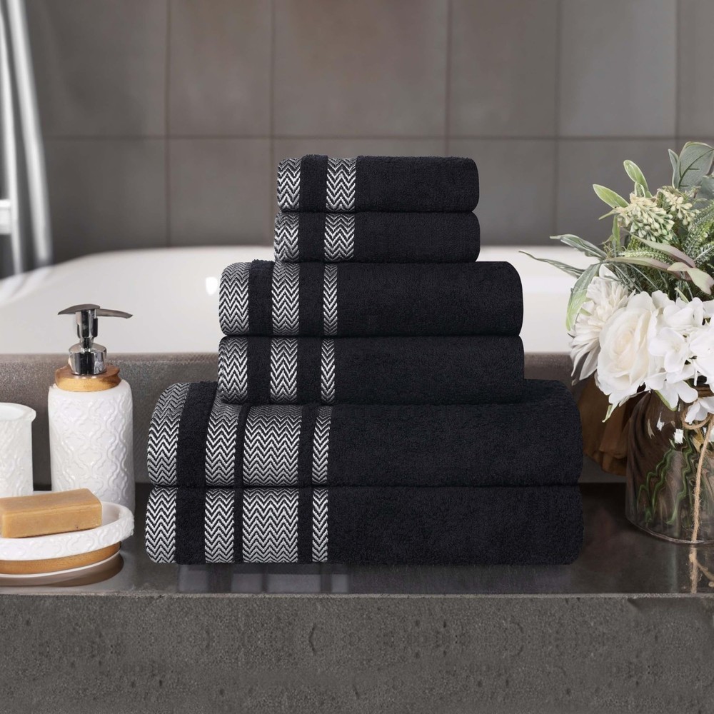 Plush Cotton 6-Piece Towel Set Ultra Soft Absorbent Bathroom Essentials