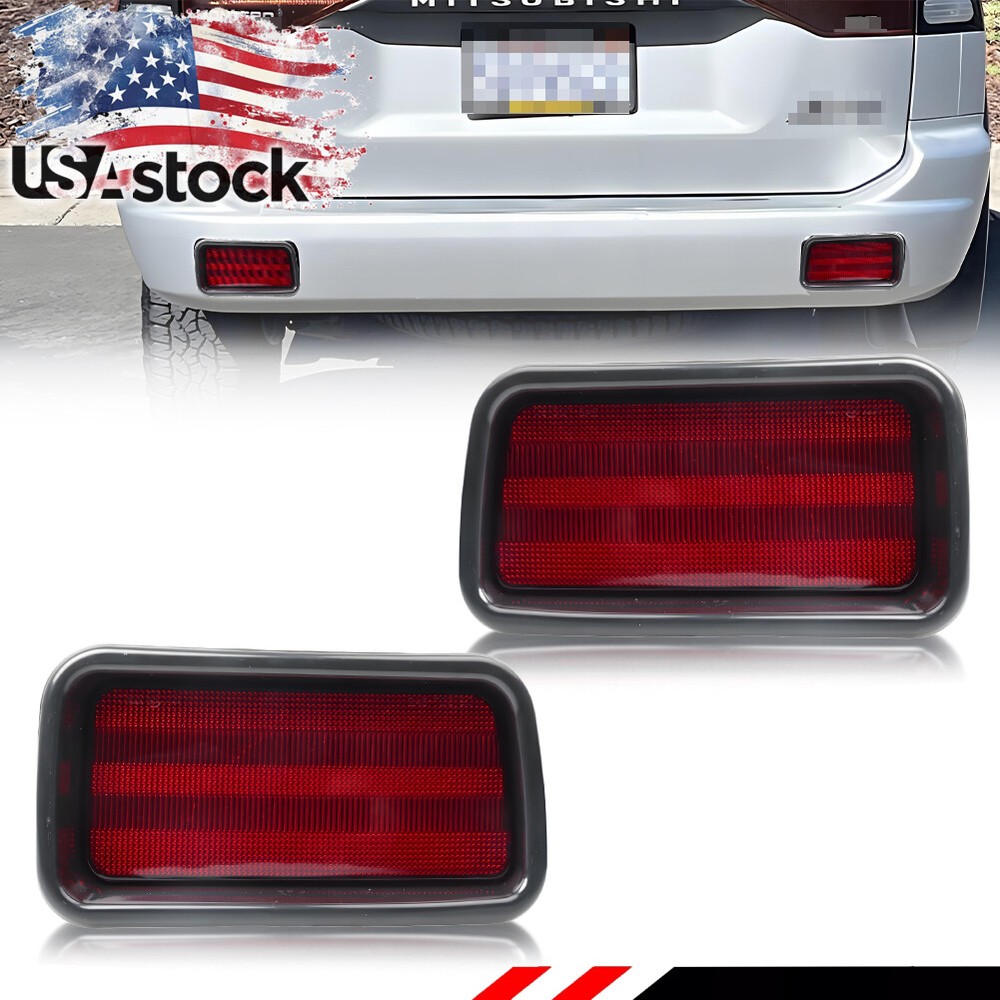 Enhance Your 1999-2004 Mitsubishi Montero Sport with 2X Red Lens Rear Bumper Reflector Lights for Improved Safety and Style