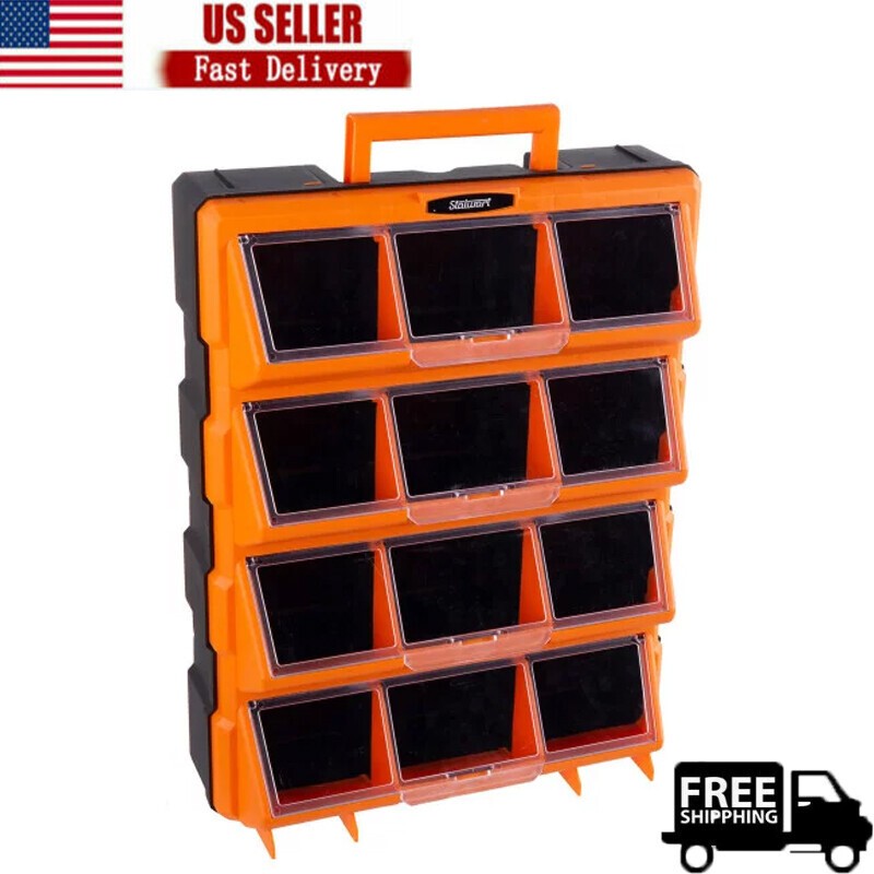 Plastic Craft Cabinet W/ 12 Drawers Storage Hardware Bin Organizer Tools Garage