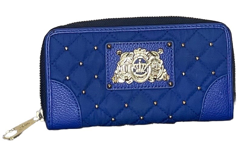 Juicy Couture Malibu Quilted Studded Nylon Zip Around Wallet in Pink