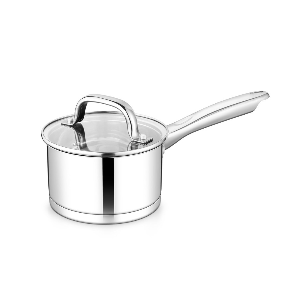 1 qt Saucepan, Stainless Steel Small Sauce Pan & Lid with Tri-ply Bottom for ...