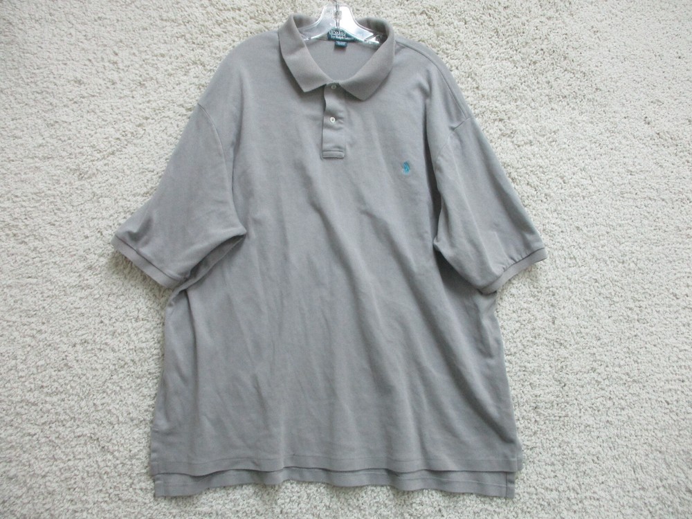 Ralph Lauren Polo Shirt 3XLT XXXLT TALL Gray Casual Cotton Pony Logo Mens