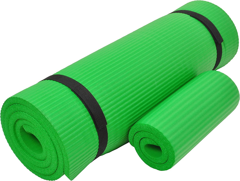 1/2-Inch Extra Thick High-Density Anti-Tear Yoga Mat with Knee Pad and Enhanced Grip