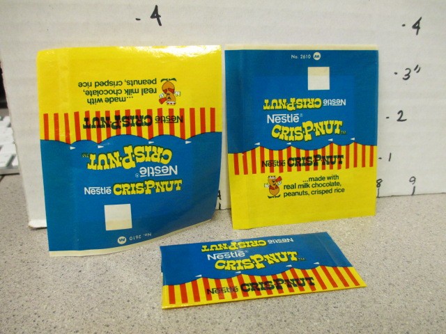 Vintage 1970s Nestle Cris-P-Nut Candy Bar Wrapper Mini Bite Size Williamson