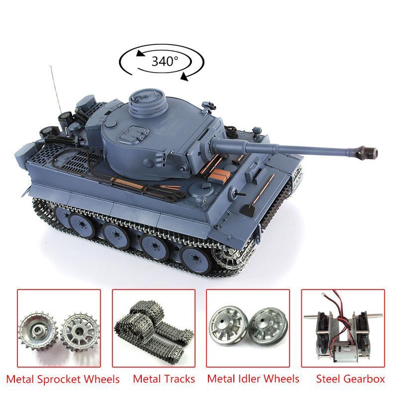 USED US Stock Henglong 1:16 7.0 Tiger I 3818 RTR RC Main Battle Tank Metal Idler