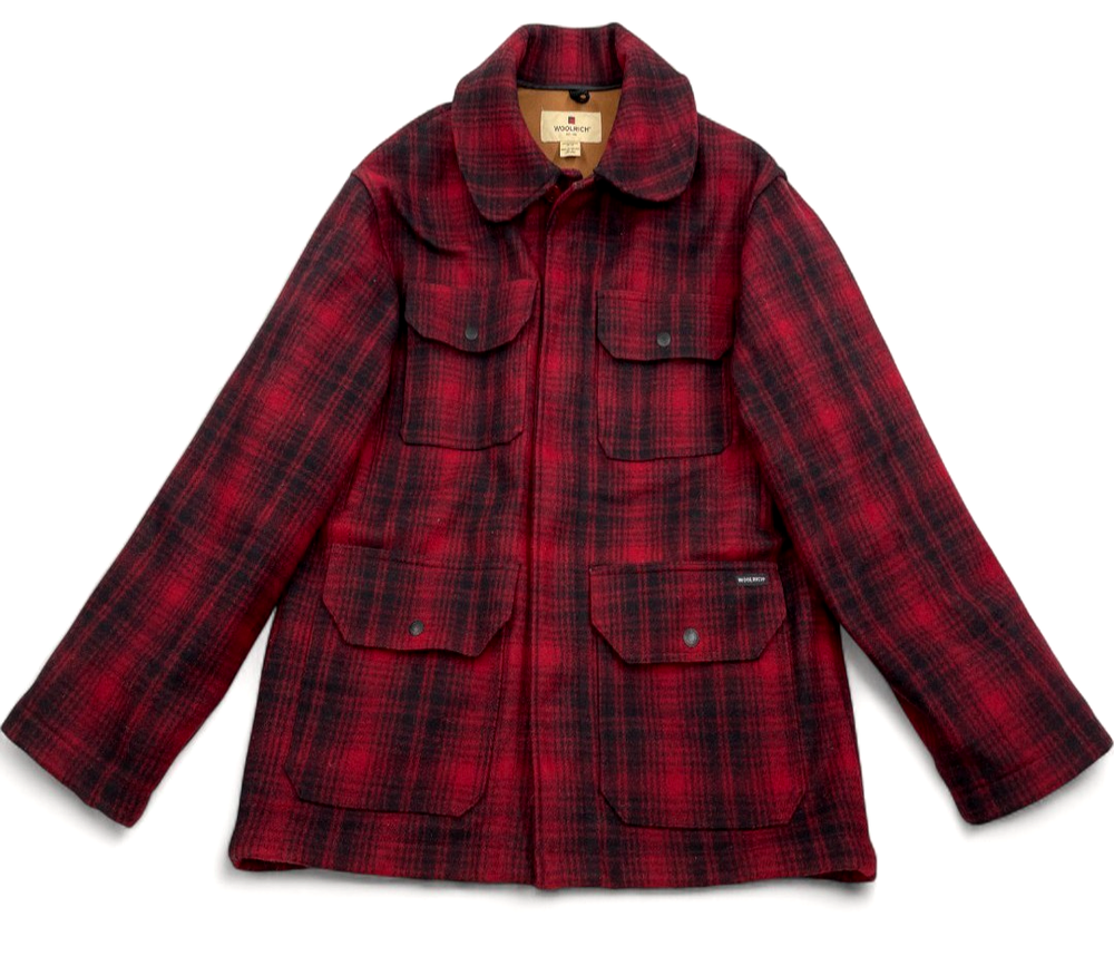 Woolrich Red Buffalo Plaid Heavy Hunting Jacket Men's M Excellent Condition