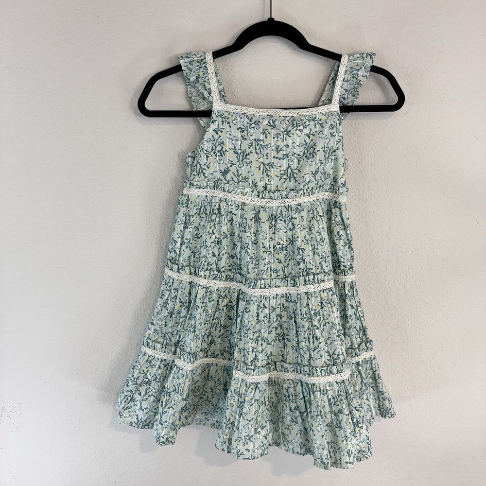 Catherine Malandrino Tiered Lace Floral Mint Girls Dress 7