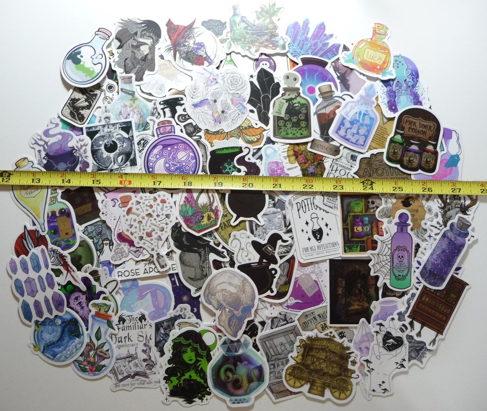 BULK LOT 97 APOTHECARY WITCH SPELL POTION STICKER DECAL FUN CUTE SCRAPBOOKING