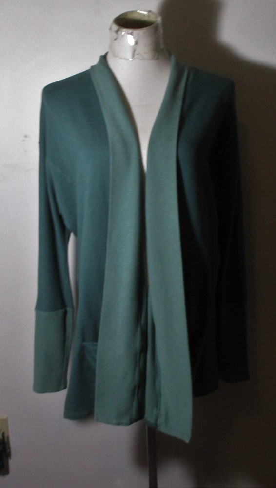 Women's COLOSSEUM Green Long Sleeve Tunic Cardigan Wrap Sweater Size M
