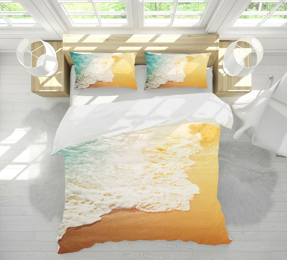 3D Beach Waves ZHUA578 Bed Pillowcases Quilt Duvet Cover Set Queen King Amy