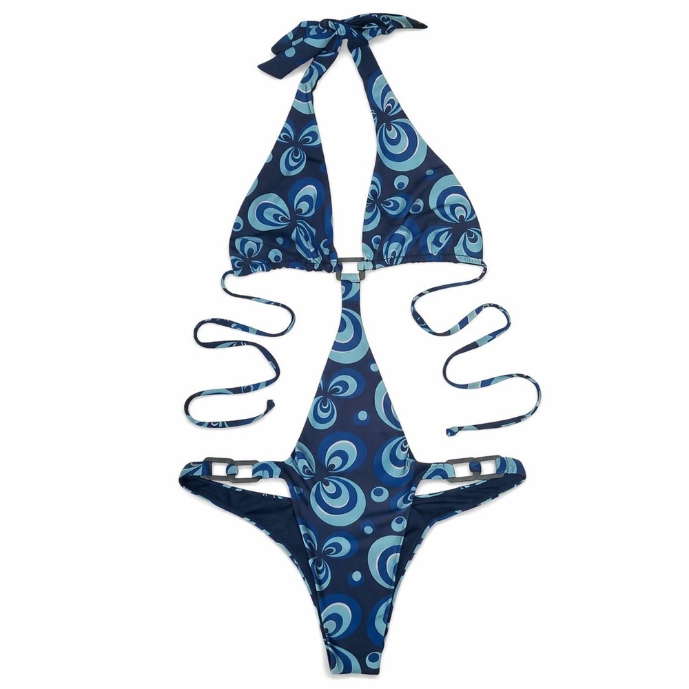 RARE SOLD OUT Frankie's Bikinis April Monokini Amulet One Piece NWOT Cut Outs S