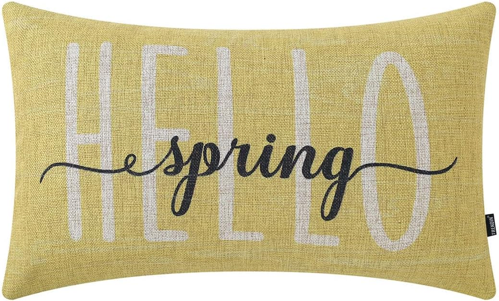 Farmhouse Easter Hello Spring Pillow Covers 12x20 Inches Sofa Couch Decor