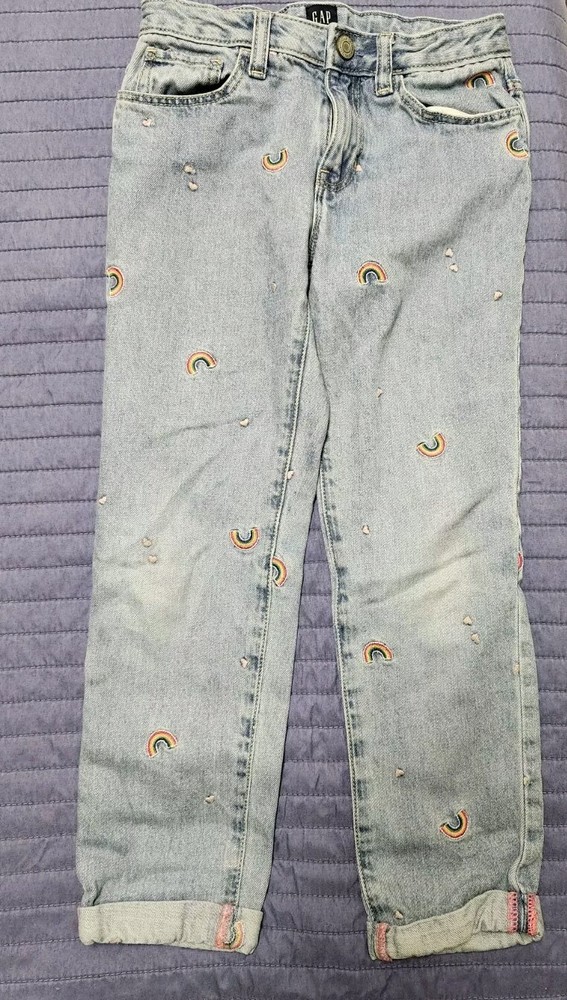 GAP Girls Sz 8 Jeans With Rainbow