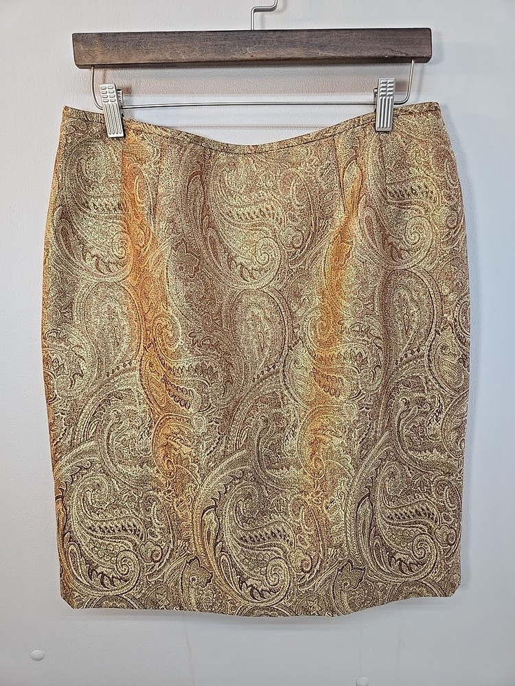 NWOT Kasper Gold Pencil Skirt Size 10 Lined