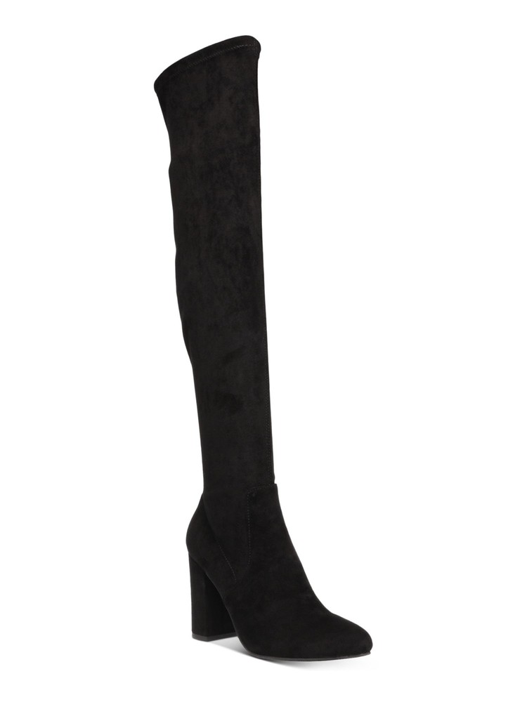 WILD PAIR Womens Black Arch Support Cushioned Zip-Up Dress Heeled Boots 6