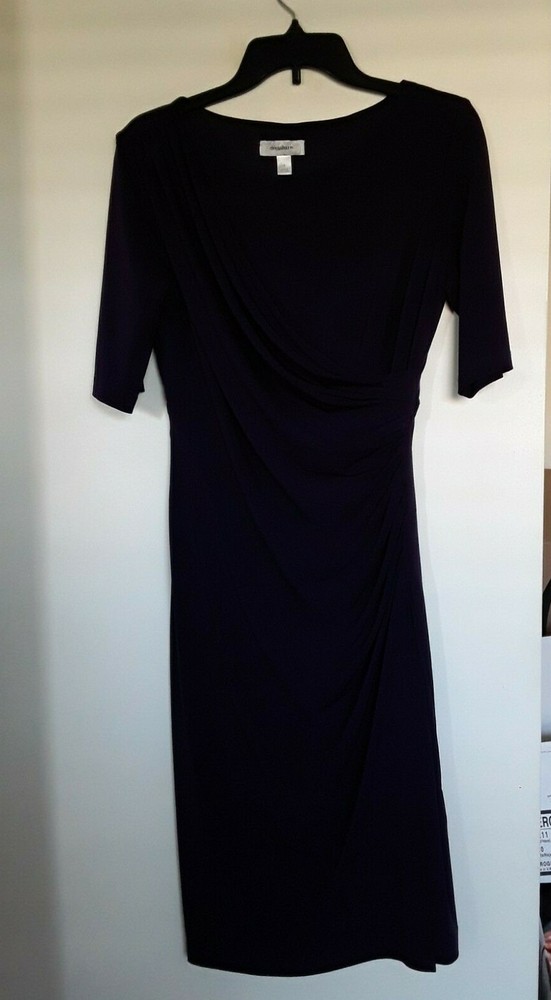 Dressbarn Wrap Dress Size 6  elbow length sleeve Stretch