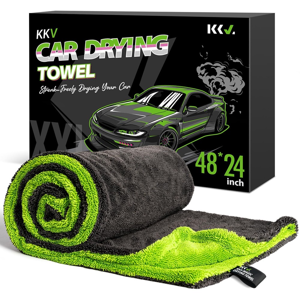 Full-Sized 48x24 Inch Dual Sided Microfiber SUV Drying Towel for Car Cleaning-image