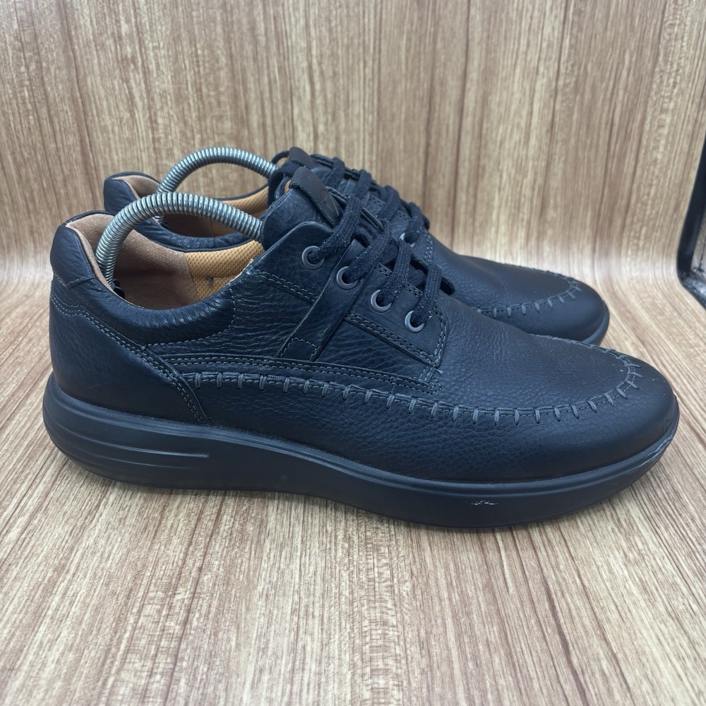 ECCO Seawalker Casual Lace-Up Derby Shoes Men Sz EU 44 USA 10-10.5 Black Leather