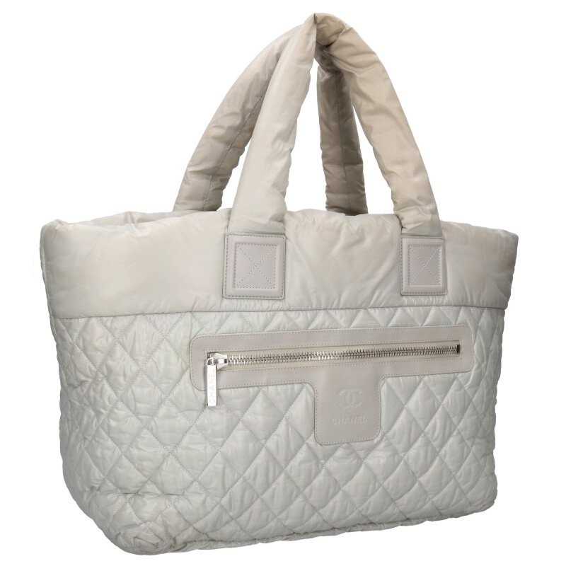 Chanel Coco Cocoon Light Gray Nylon Tote 52cm Used
