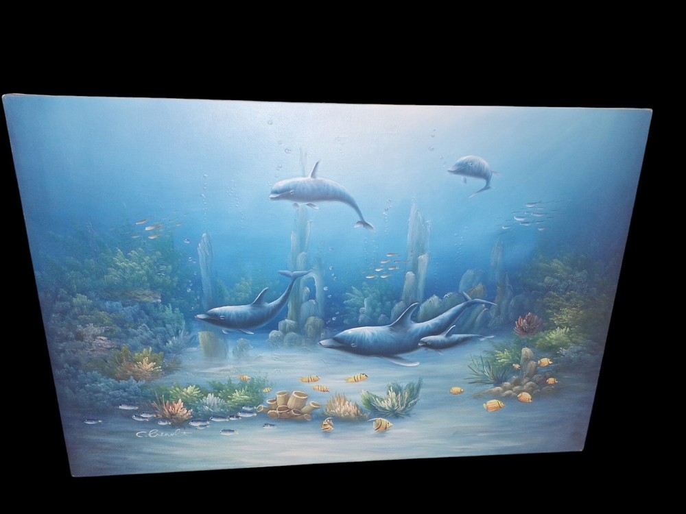 Charles Benolt Large Marine Seascape  Oil Painting Canvas 36x24T