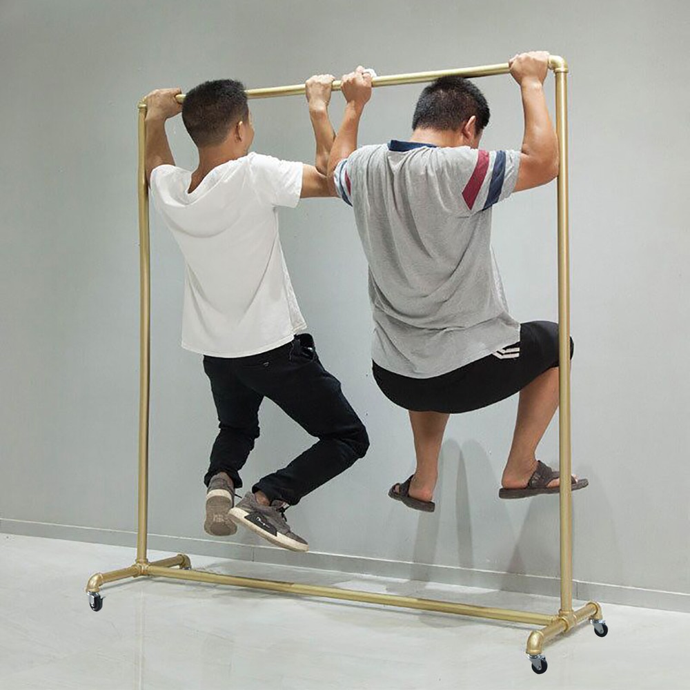 Heavy Duty Commercial Garment Rack Metal Rolling Clothing Shelf Retail Store New