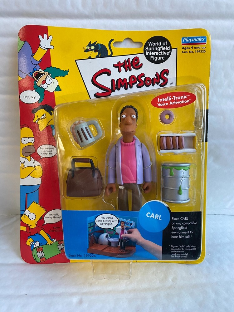 BNIB PLAYMATES INTERACTIVE THE SIMPSONS SERIES 6 CARL TOY ACTION FIGURE WOS