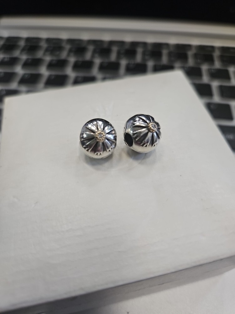 Pandora Silver Gold Friendship Flower Clip Charm Ribbon Star 790988