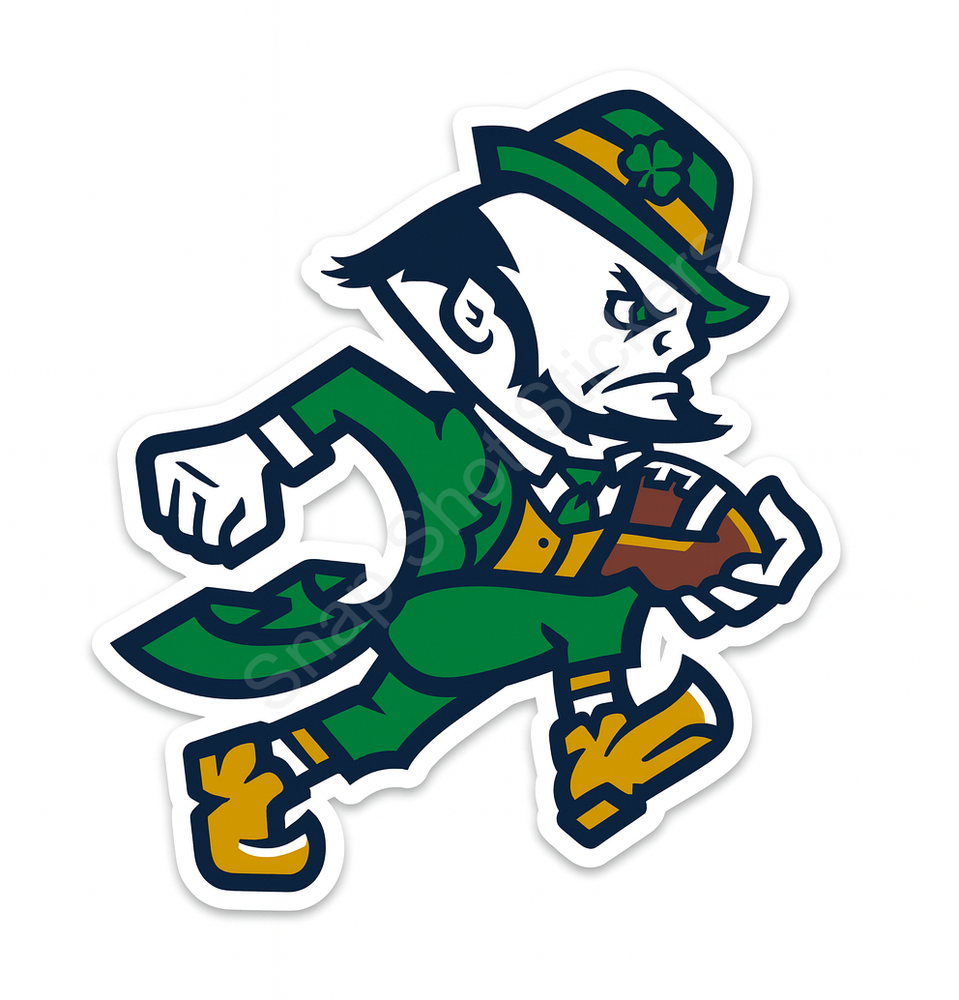 Weather Resistant Sticker/Decal - Notre Football Green & Gold 18