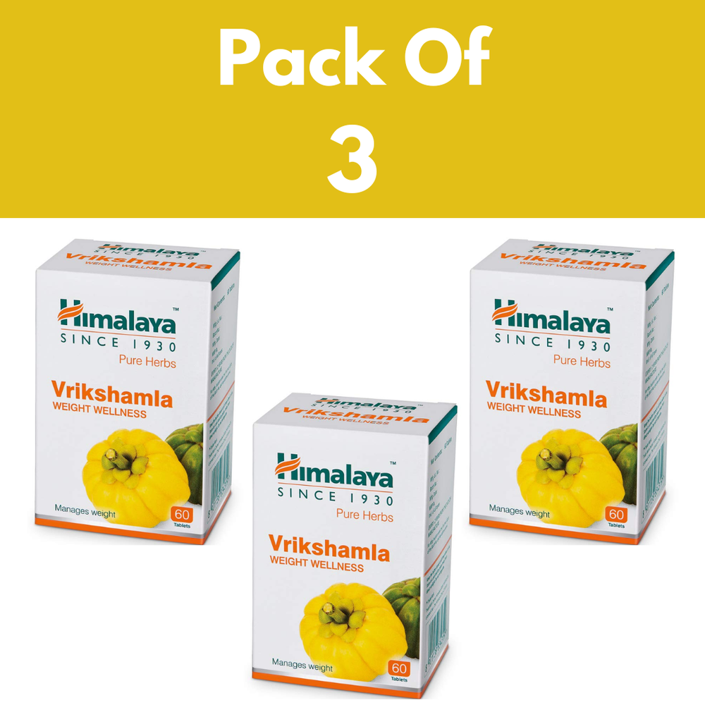 3 X Himalaya Wellness Pure Herbs Vrikshamla Weight - Manages weight - 60 Tablets