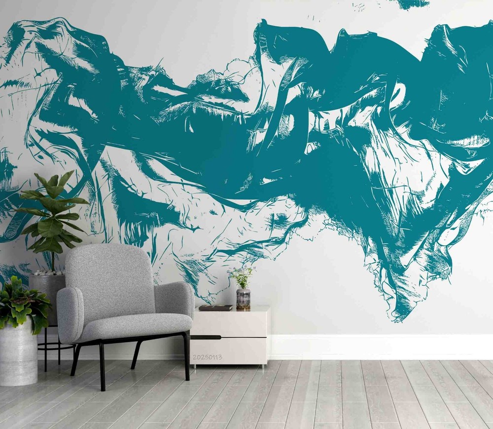 3D Blue Abstract Texture Wall Murals Wallpaper Murals Wall Sticker