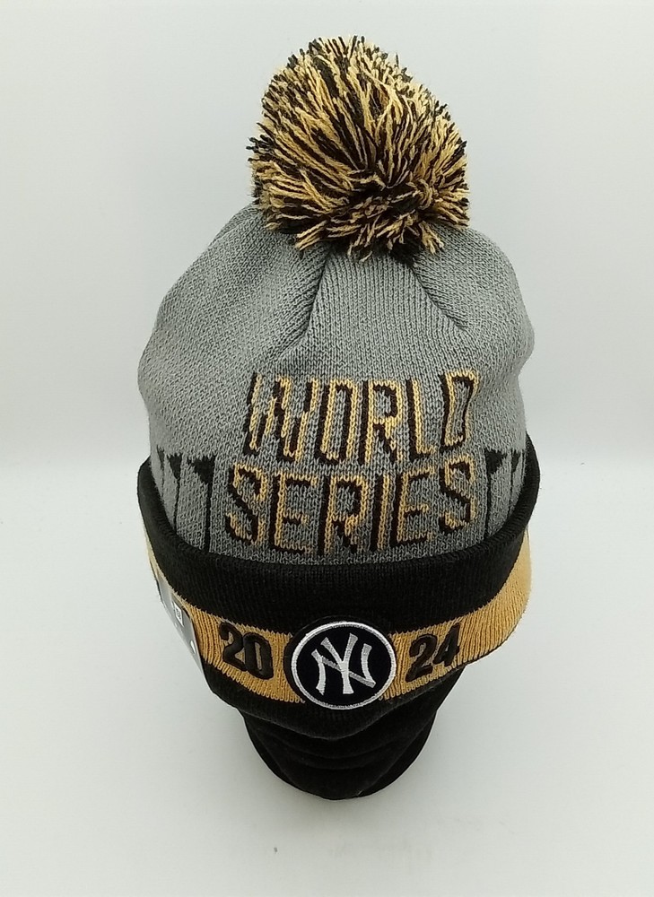New York Yankees 2024 world Series Official New Era Pom Pom Knit Beanie Cap