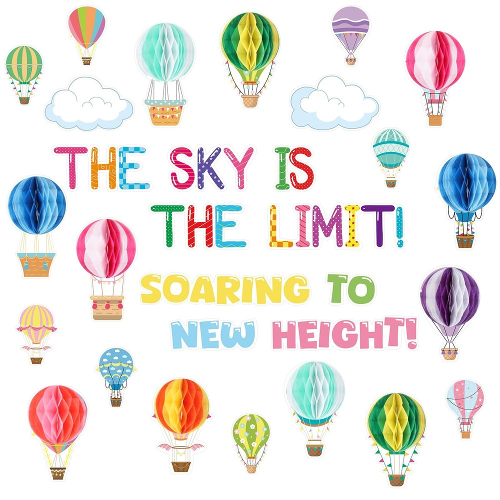 3D Hot Air Balloon Bulletin Board Decor School Classroom Bulletin Board Decor...
