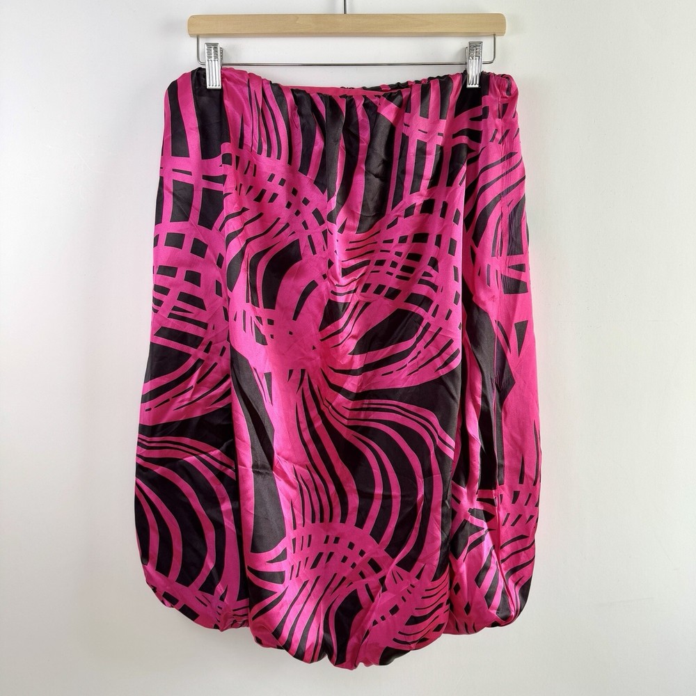 Y2K Hot Pink Black Abstract Bubble Skirt by Body Central Size L