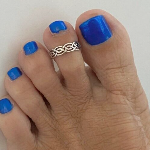 New Year Gift for Women's Solid Metal 925 Silver Stylish Adjustable Toe Ring