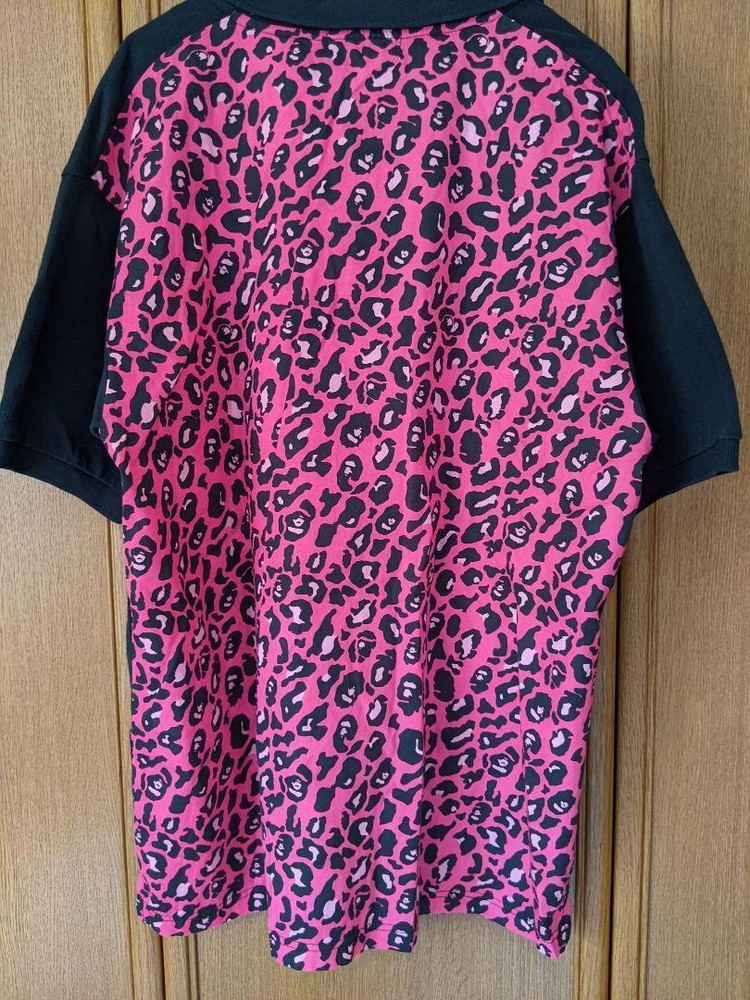 Rare Authentic BAPE XL Black Pink Short Sleeve Polo Shirt Preowned Excellent Condition