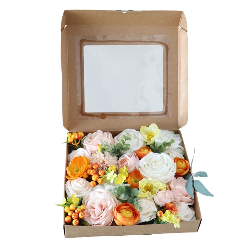 Artificial Artificial Flowers Box Set for DIY Wedding Bouquets Centerpieces Gift