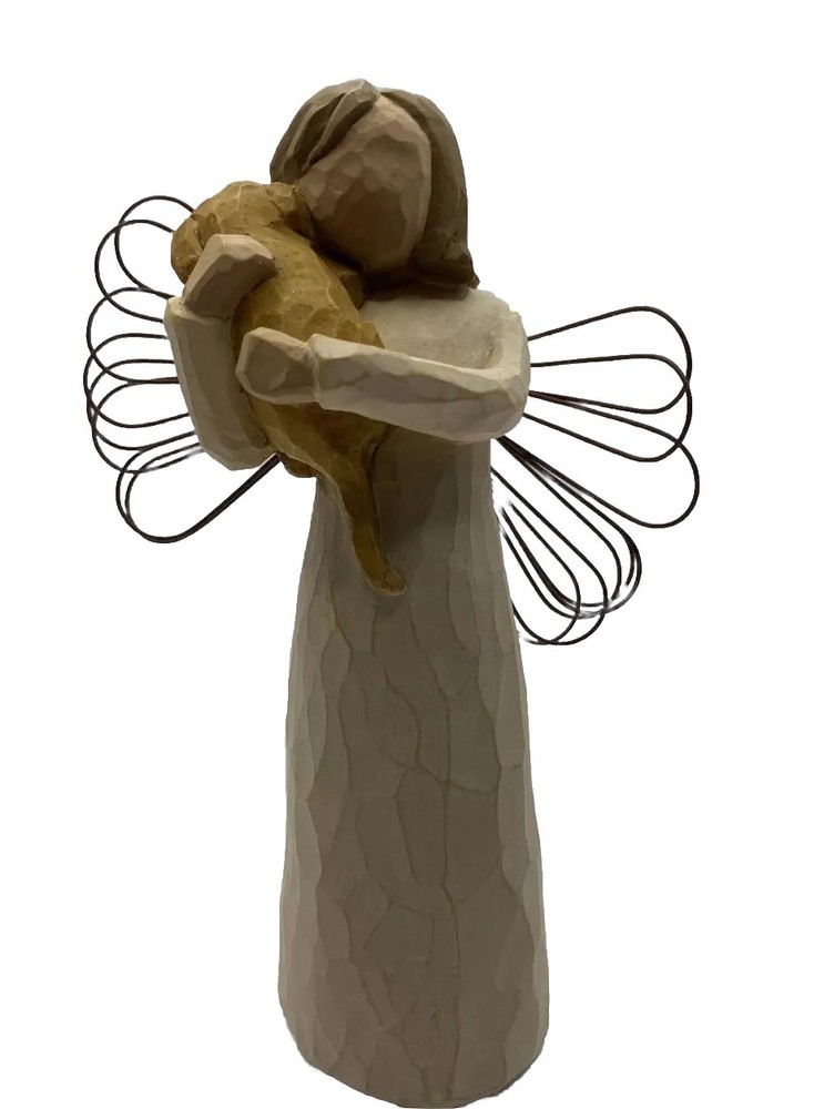 Willow Tree Angel of Friendship with Dog Resin Figurine Wire 1999 90s